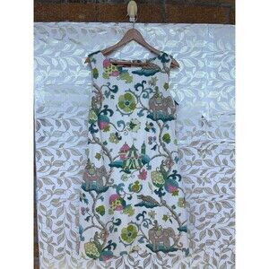 B Collection Jungle Toile Dress 10 Grandmillennial Whimsical Safari Boutique